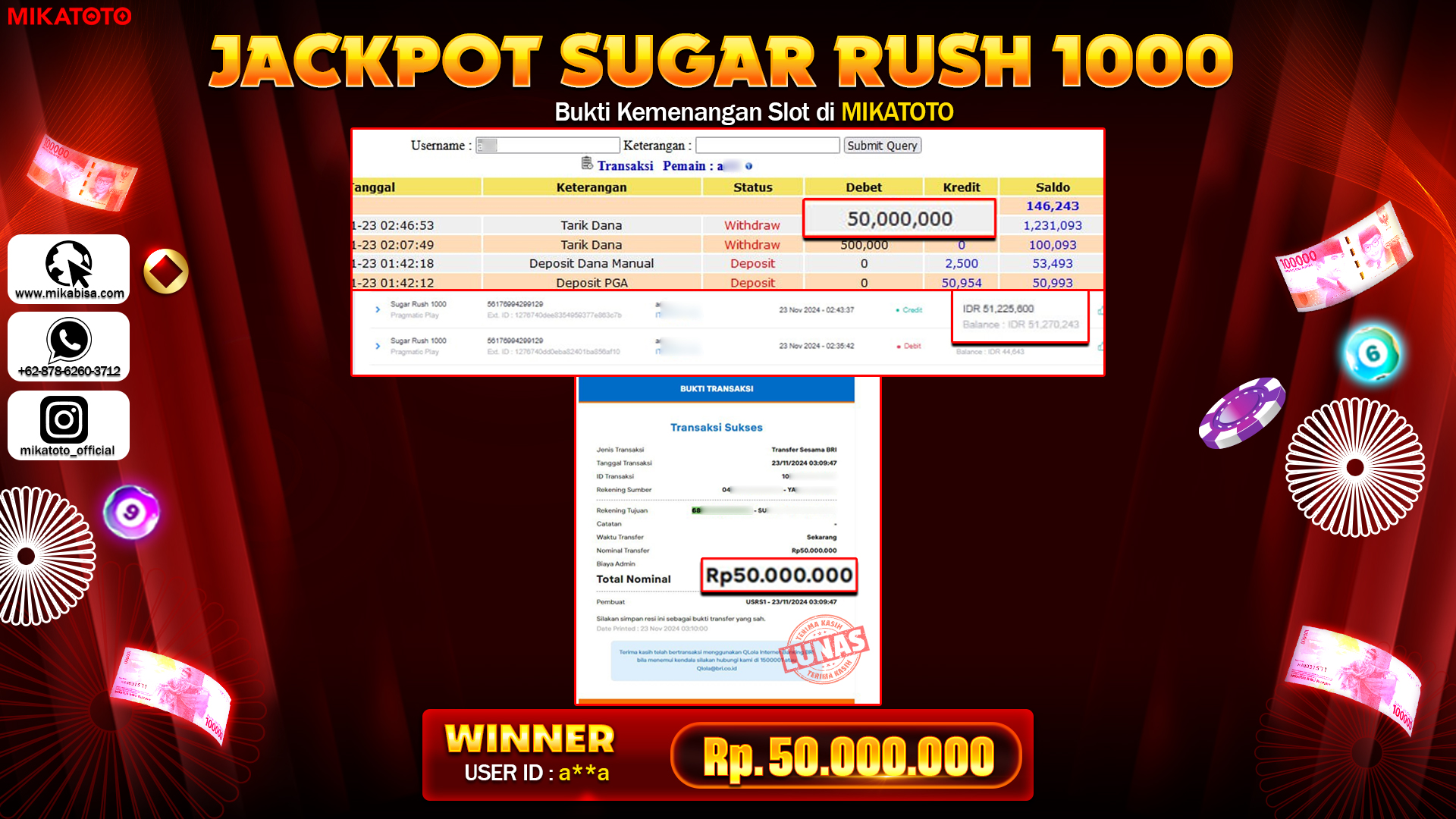 🏆 SELAMAT KEPADA PEMENANG JACKPOT DI Sugar Rush 1000 🏆