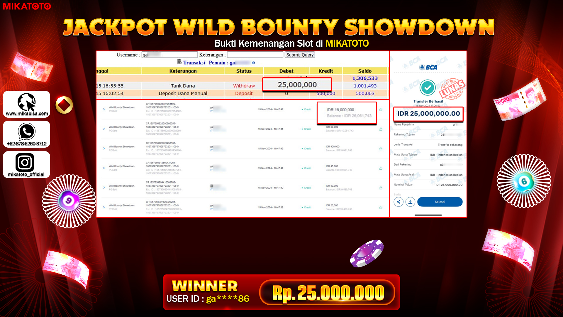 🏆 SELAMAT KEPADA PEMENANG JACKPOT Di Wild Bounty Showdown🏆  