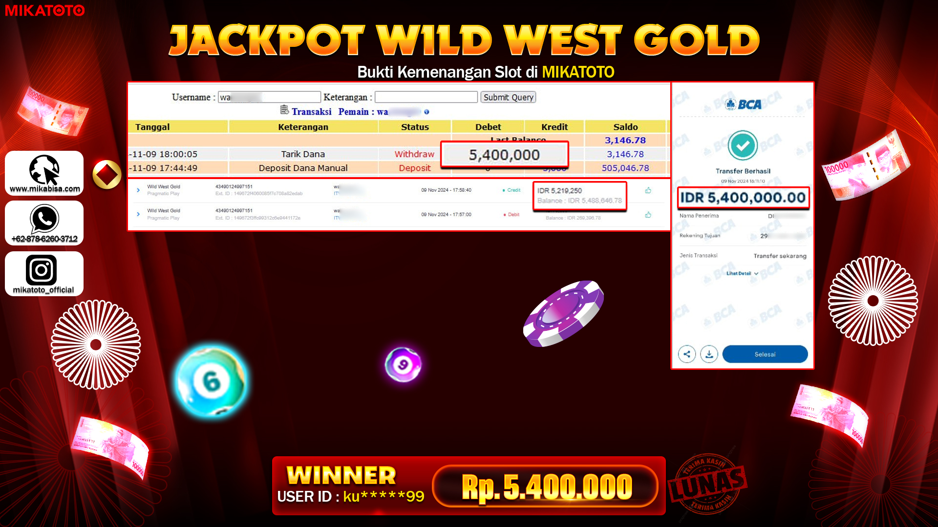 🏆 SELAMAT KEPADA PEMENANG JACKPOT DI Wild West Gold🏆 