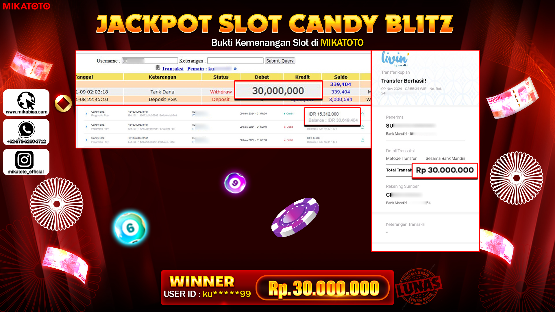 🏆 SELAMAT KEPADA PEMENANG JACKPOT DI Candy Blitz🏆 