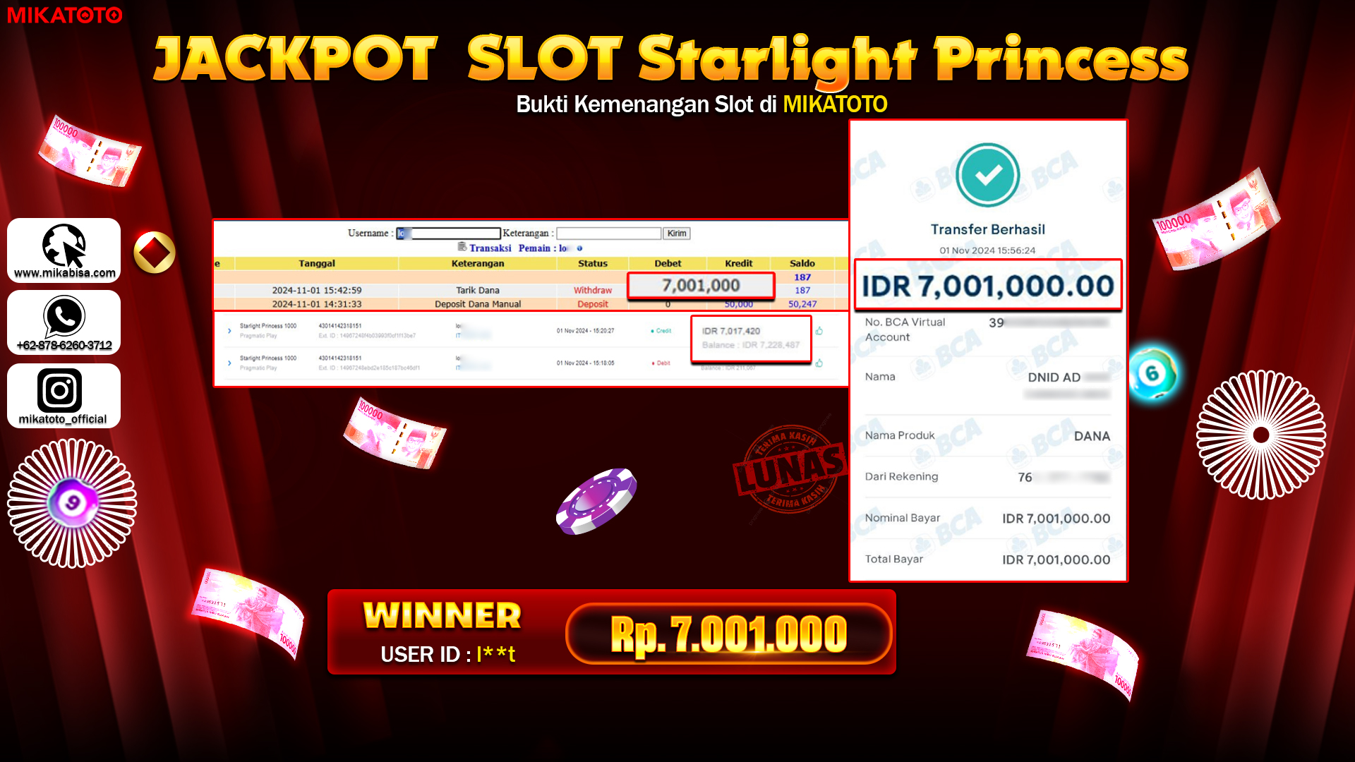 🏆 SELAMAT KEPADA PEMENANG JACKPOT DI  Starlight Princess 1000🏆