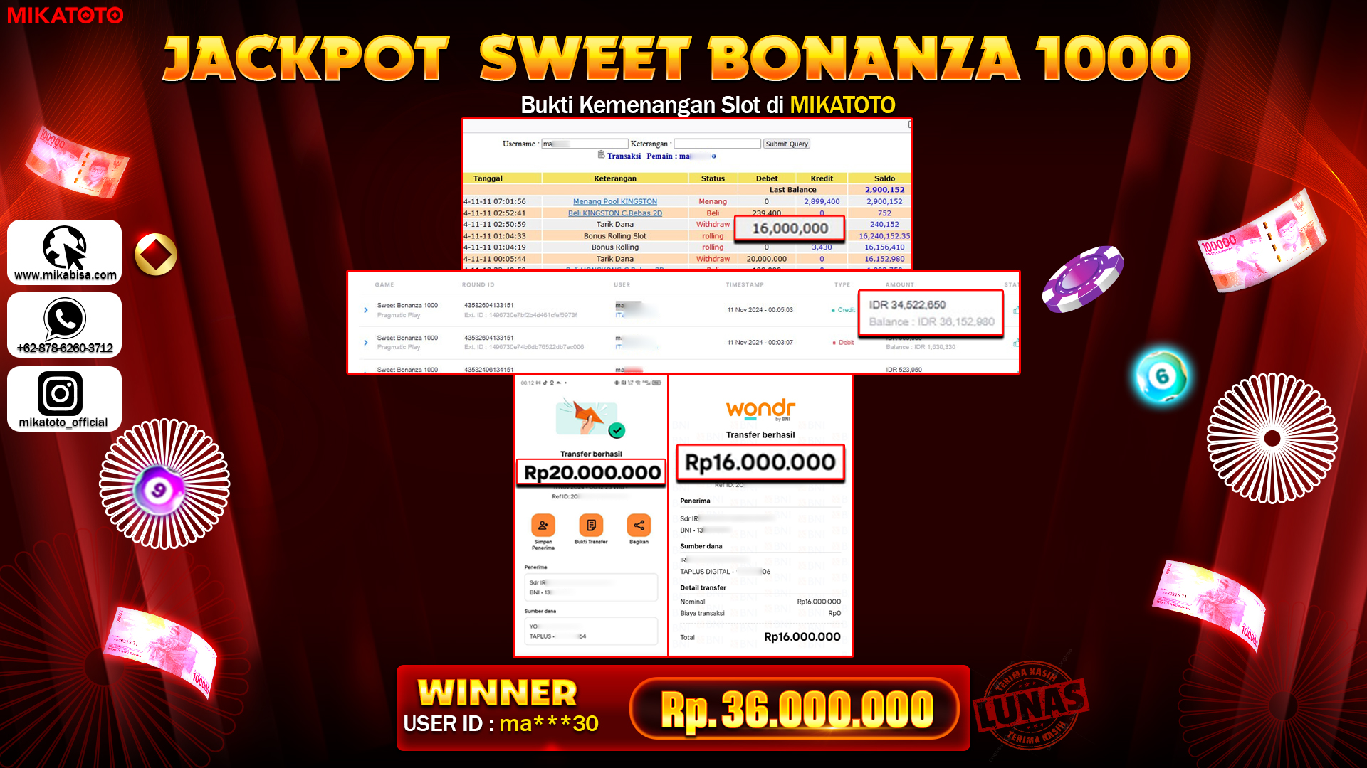 🏆 SELAMAT KEPADA PEMENANG JACKPOT DI Sweet Bonanza 1000🏆 