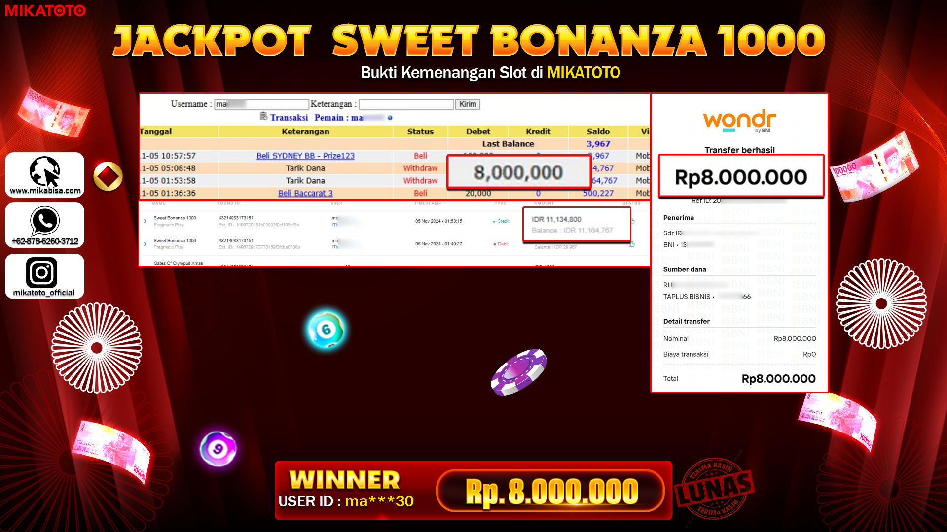 🏆 SELAMAT KEPADA PEMENANG JACKPOT DI Sweet Bonanza 1000🏆 