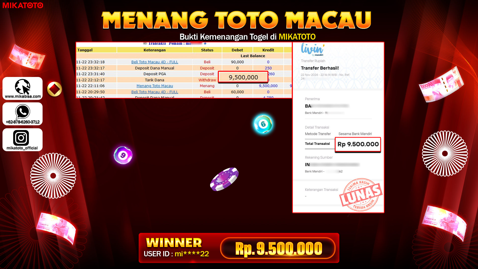 🏆 SELAMAT KEPADA PEMENANG JACKPOT DI Toto Macau🏆