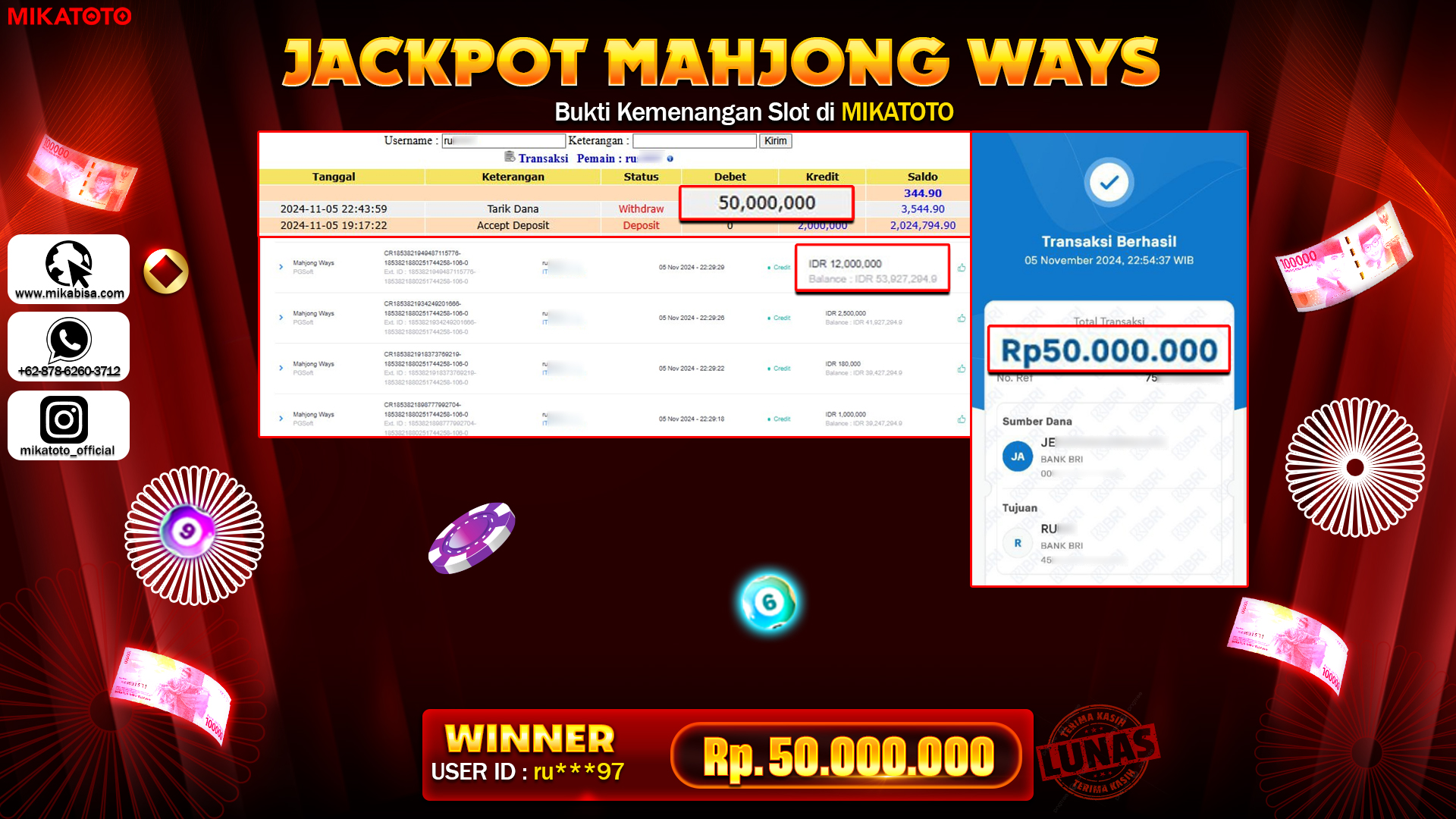 🏆 SELAMAT KEPADA PEMENANG JACKPOT DI Mahjong Ways🏆 