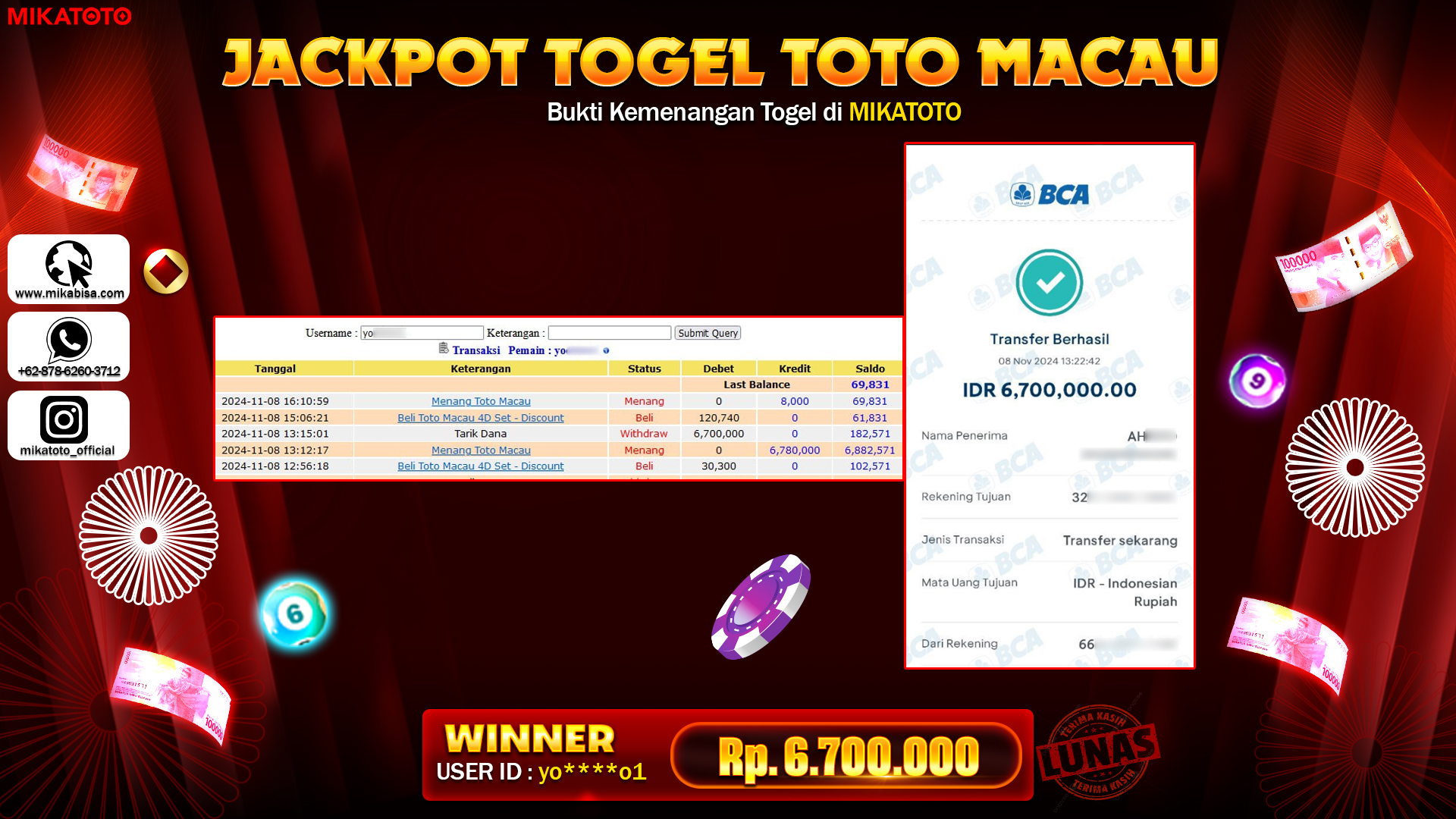 🏆 SELAMAT KEPADA PEMENANG JACKPOT DI Toto Macau🏆 