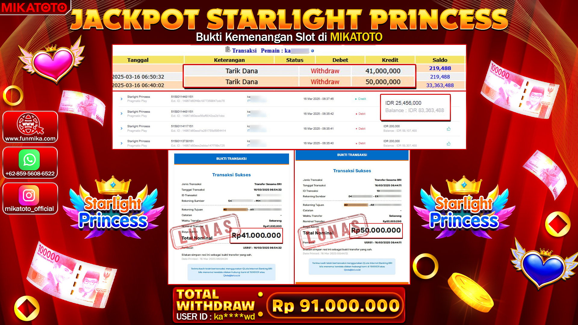 🏆 SELAMAT KEPADA PEMENANG DI Starlight Princess Rp.91,000,000🏆