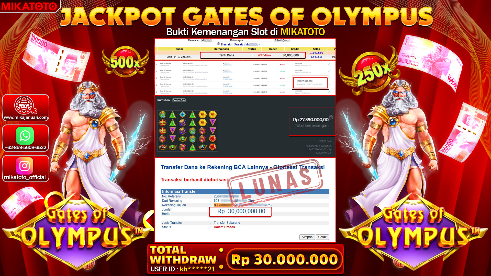 🏆 SELAMAT KEPADA PEMENANG JACKPOT DI Gate Olympus 30,000,000🏆
