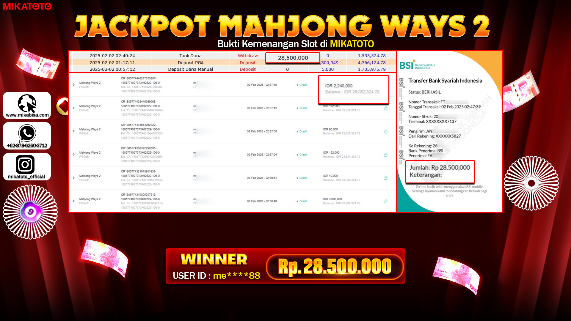 🏆PEMENANG JACKPOT DI Mahjong Ways 2 Rp.28,500,000🏆 