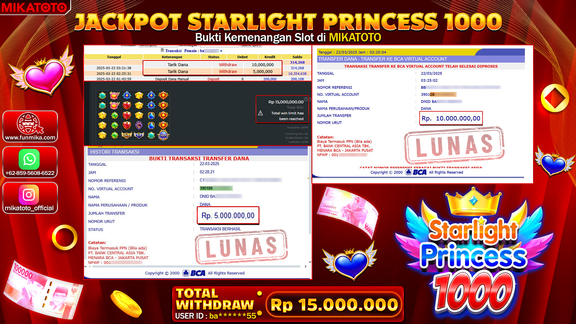 🏆 SELAMAT KEPADA PEMENANG DI Starlight Princess Rp.15,000,000🏆