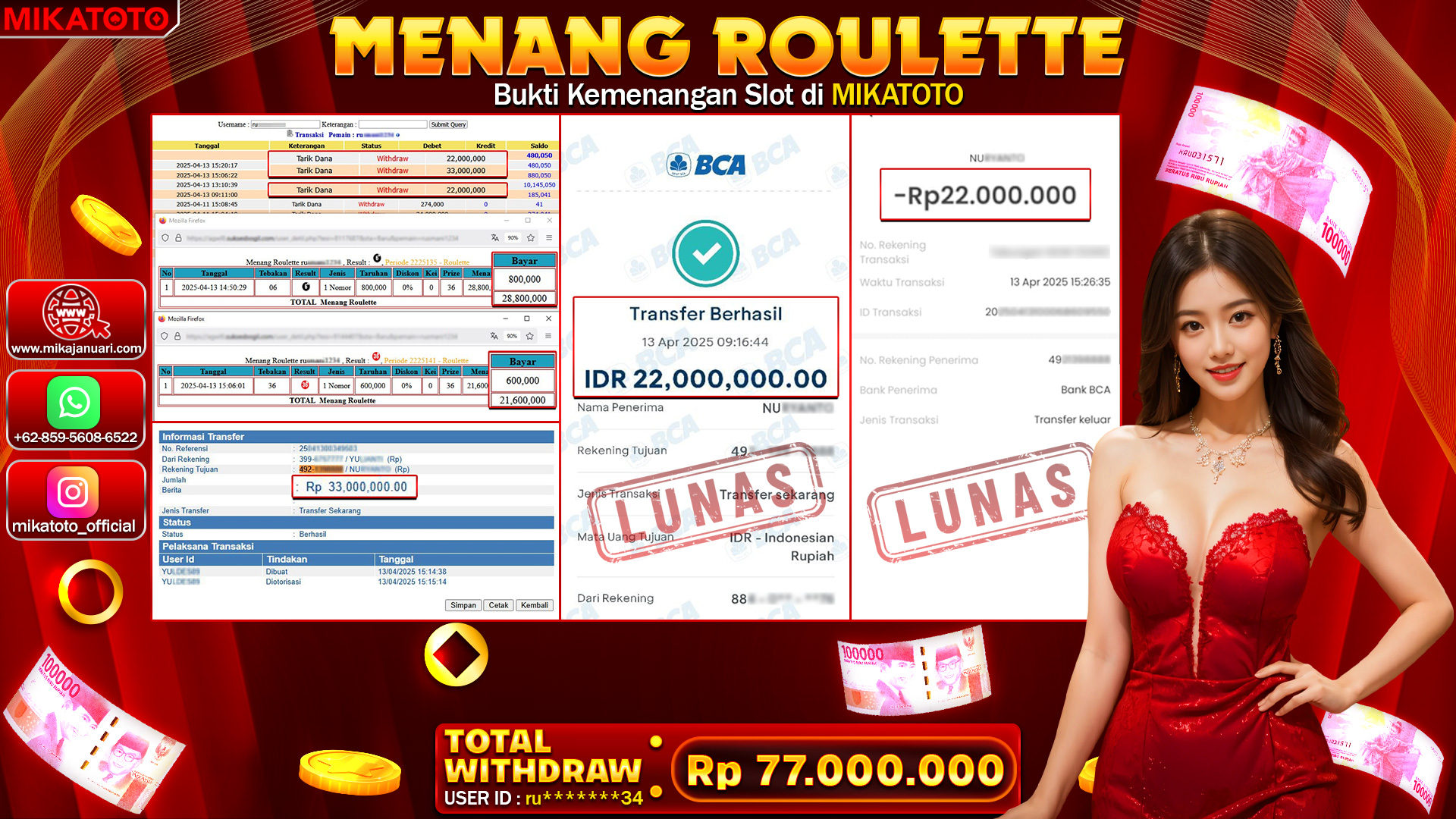 🏆 SELAMAT KEPADA PEMENANG JACKPOT DI roulette 77,000,000🏆