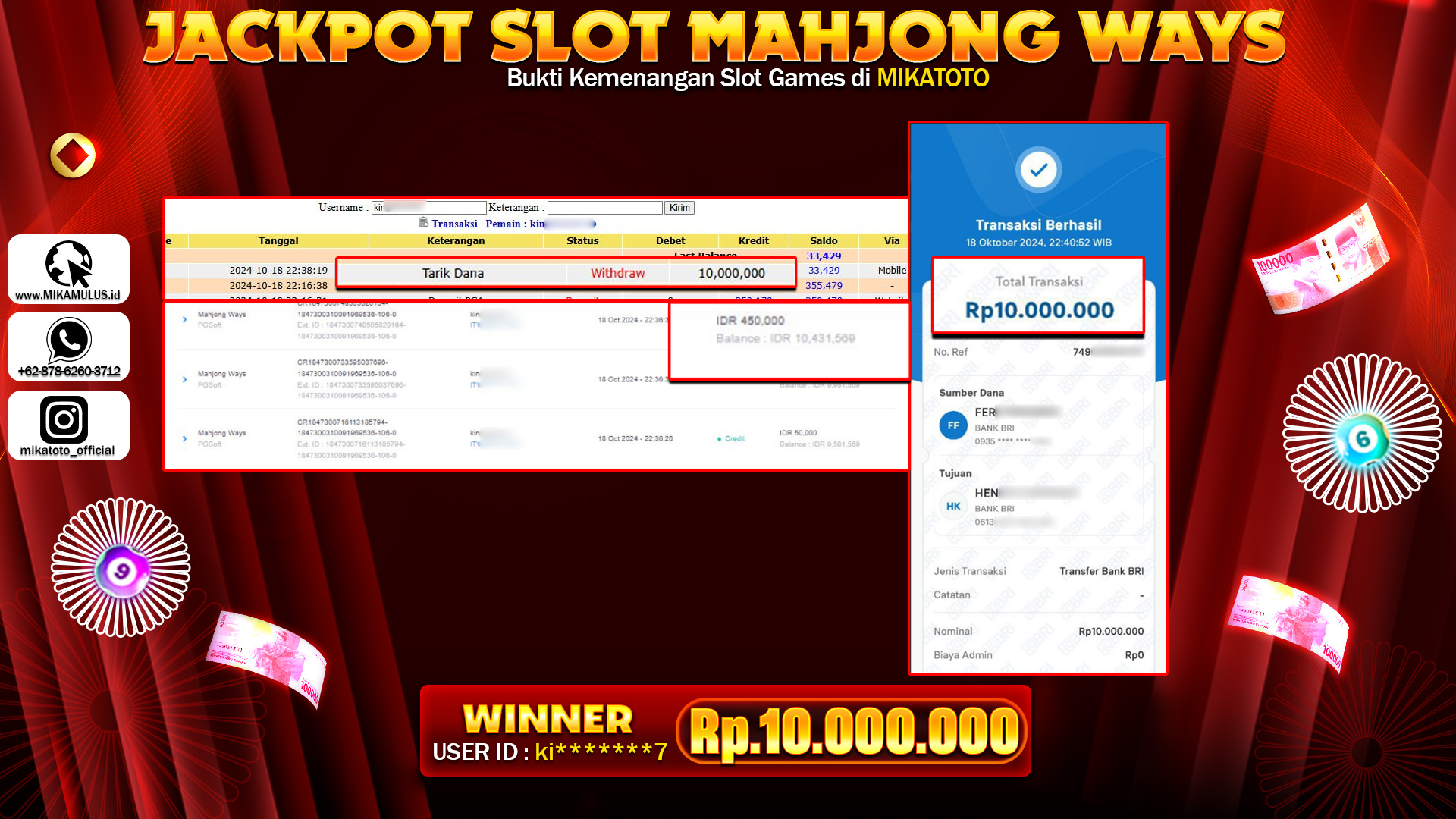 🏆 SELAMAT KEPADA PEMENANG JACKPOT DI Mahjong Ways🏆