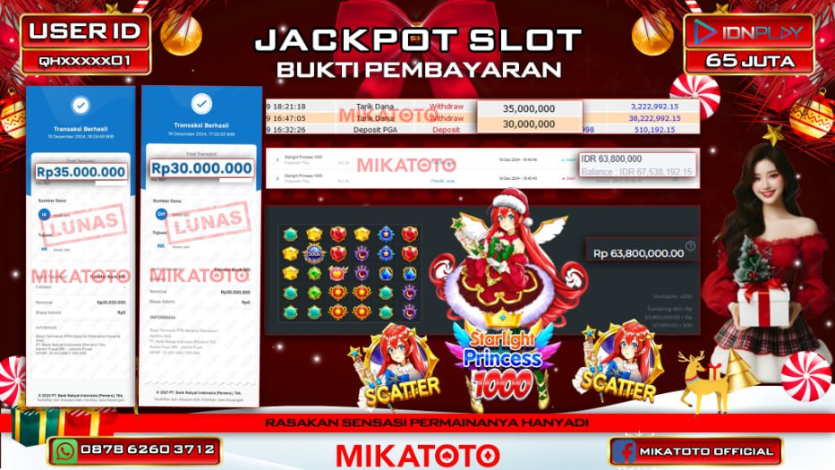 🏆 SELAMAT KEPADA PEMENANG JACKPOT DI Starligth Princes 1000 Rp.65,000,000 🏆